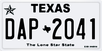 TX license plate DAP2041
