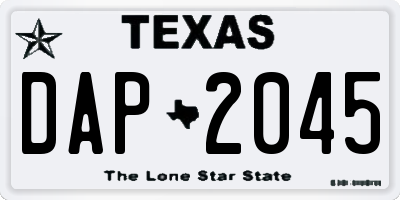 TX license plate DAP2045