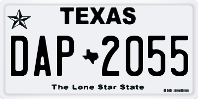 TX license plate DAP2055
