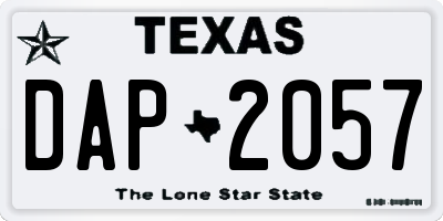 TX license plate DAP2057