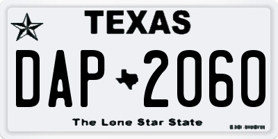 TX license plate DAP2060