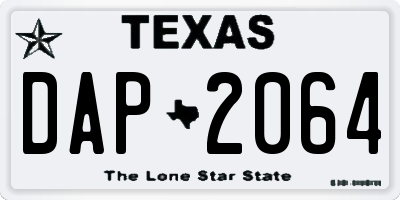 TX license plate DAP2064