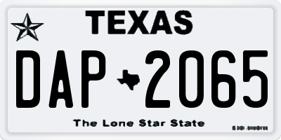 TX license plate DAP2065