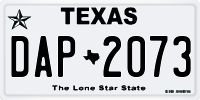 TX license plate DAP2073