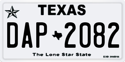 TX license plate DAP2082