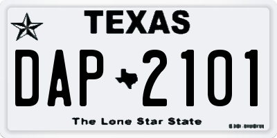 TX license plate DAP2101