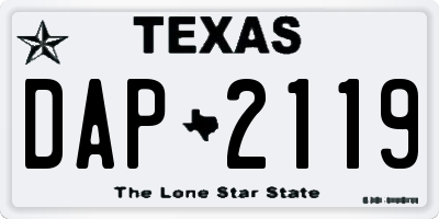 TX license plate DAP2119