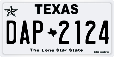 TX license plate DAP2124