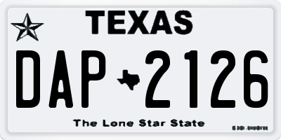 TX license plate DAP2126