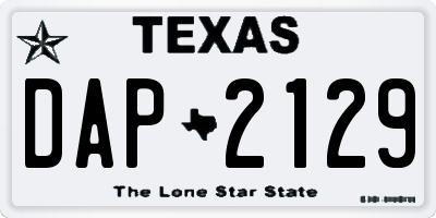 TX license plate DAP2129
