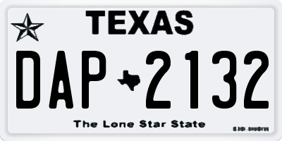 TX license plate DAP2132