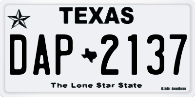 TX license plate DAP2137