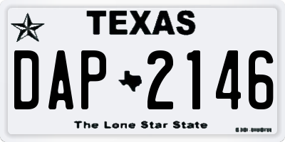 TX license plate DAP2146
