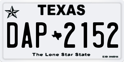 TX license plate DAP2152
