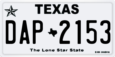 TX license plate DAP2153