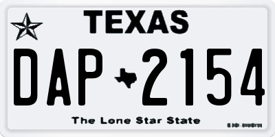 TX license plate DAP2154