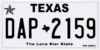 TX license plate DAP2159