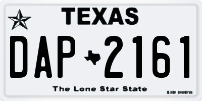 TX license plate DAP2161