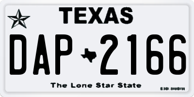 TX license plate DAP2166