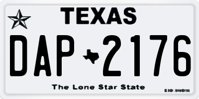 TX license plate DAP2176
