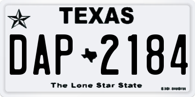 TX license plate DAP2184