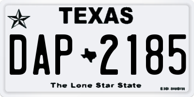 TX license plate DAP2185