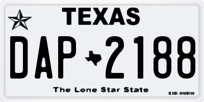 TX license plate DAP2188