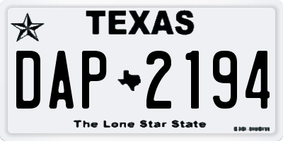 TX license plate DAP2194