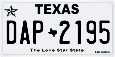 TX license plate DAP2195