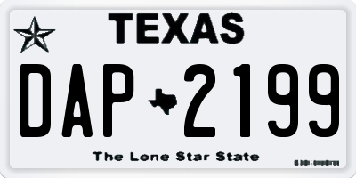 TX license plate DAP2199