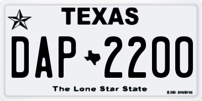 TX license plate DAP2200