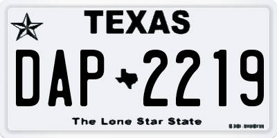 TX license plate DAP2219
