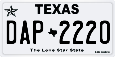 TX license plate DAP2220