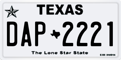 TX license plate DAP2221