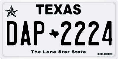 TX license plate DAP2224