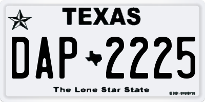 TX license plate DAP2225