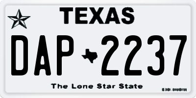 TX license plate DAP2237