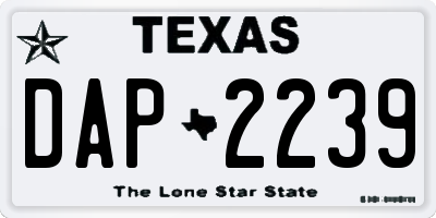 TX license plate DAP2239