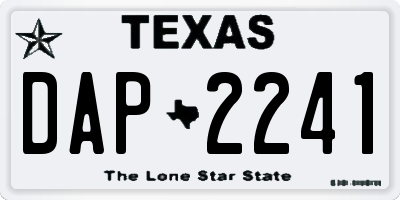 TX license plate DAP2241