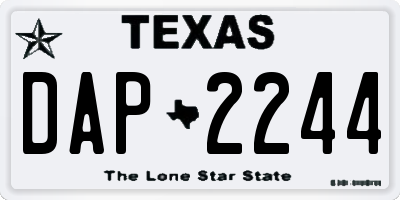 TX license plate DAP2244