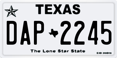 TX license plate DAP2245
