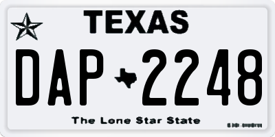 TX license plate DAP2248