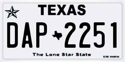 TX license plate DAP2251