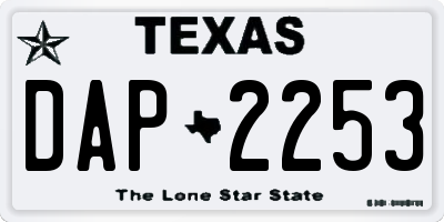 TX license plate DAP2253