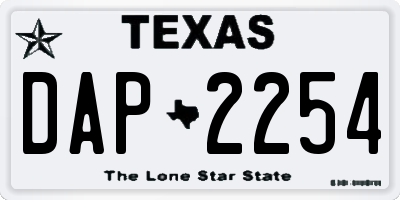TX license plate DAP2254
