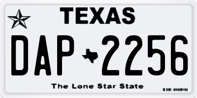 TX license plate DAP2256