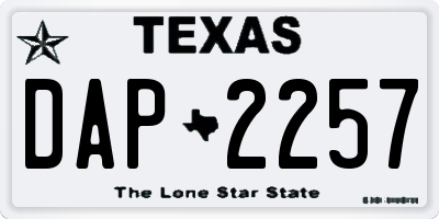 TX license plate DAP2257