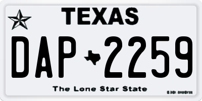TX license plate DAP2259
