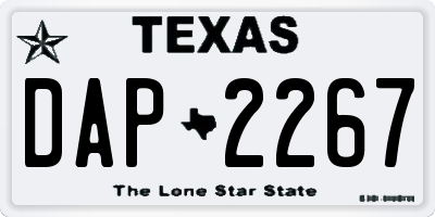 TX license plate DAP2267