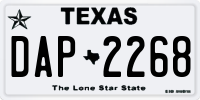 TX license plate DAP2268
